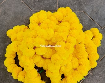 Express Versand Indisch Gelb Ringelblume Girlande Diwali Dekoration Party Decor Türbehänge Dekor Hochzeit Mehndi Party Blume