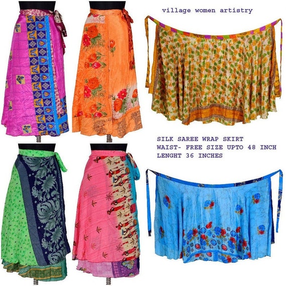 5pcs-100pcs Cotton Hippie Gypsy Women's Short Wrap Around Skirts Wholesale Lot 