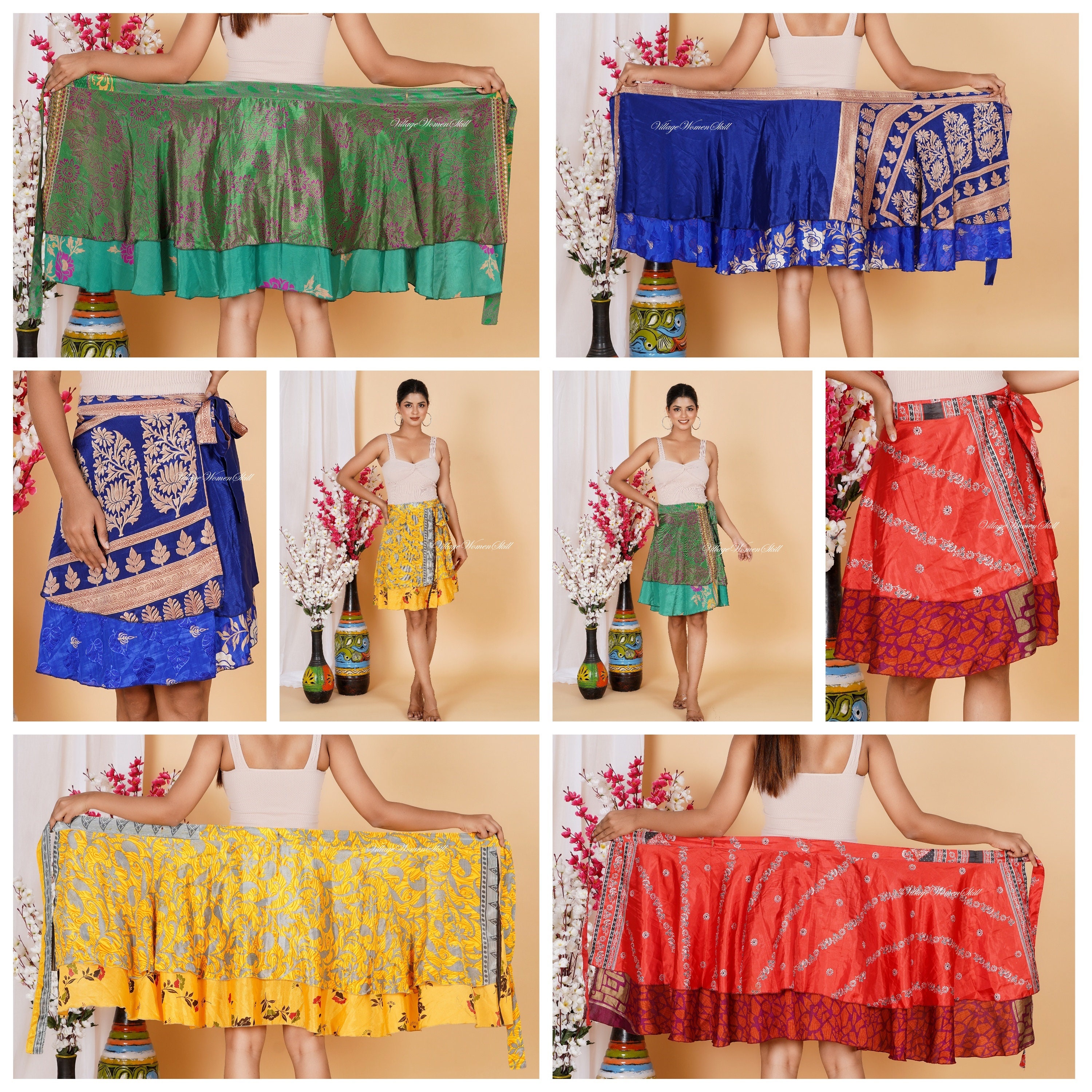 Upcycled Sari Wrap Skirt | Short – River Fair Trade
