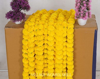 Großhandel Lot künstliche Ringelblume Dekor Girlanden Vine Hochzeit Indian Event-Dekoration Blumen Strings Mehndi Dekorationen