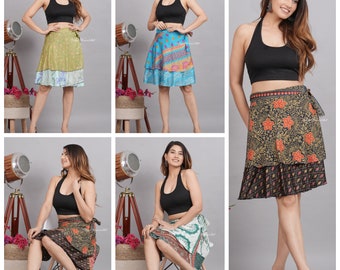 Wholesale of Vintage Indian Silk Wrap Skirts Mini skirt