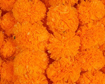 Indian Marigold Garland, Artificial Flower String, Wedding Party Decor