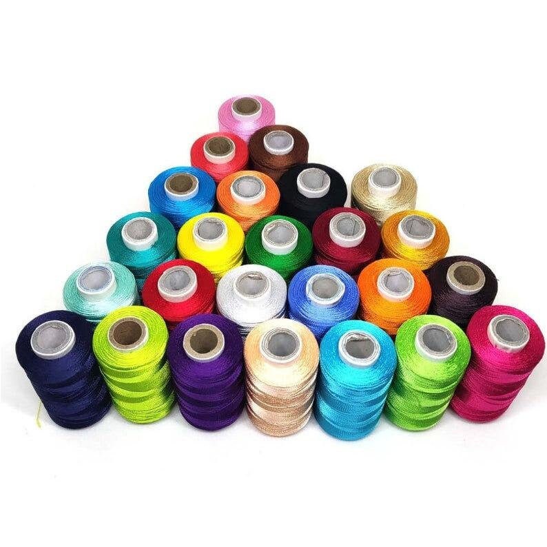 Wholesale Lot Indian Spools Of Silk sewing Thread machine Embroidery Colorful 