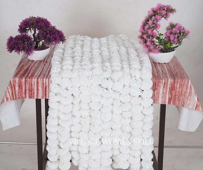 Wholesale artificial marigold flower garlands Indian wedding decoration flower garland bulk garlands for wall decor marigold garlands White