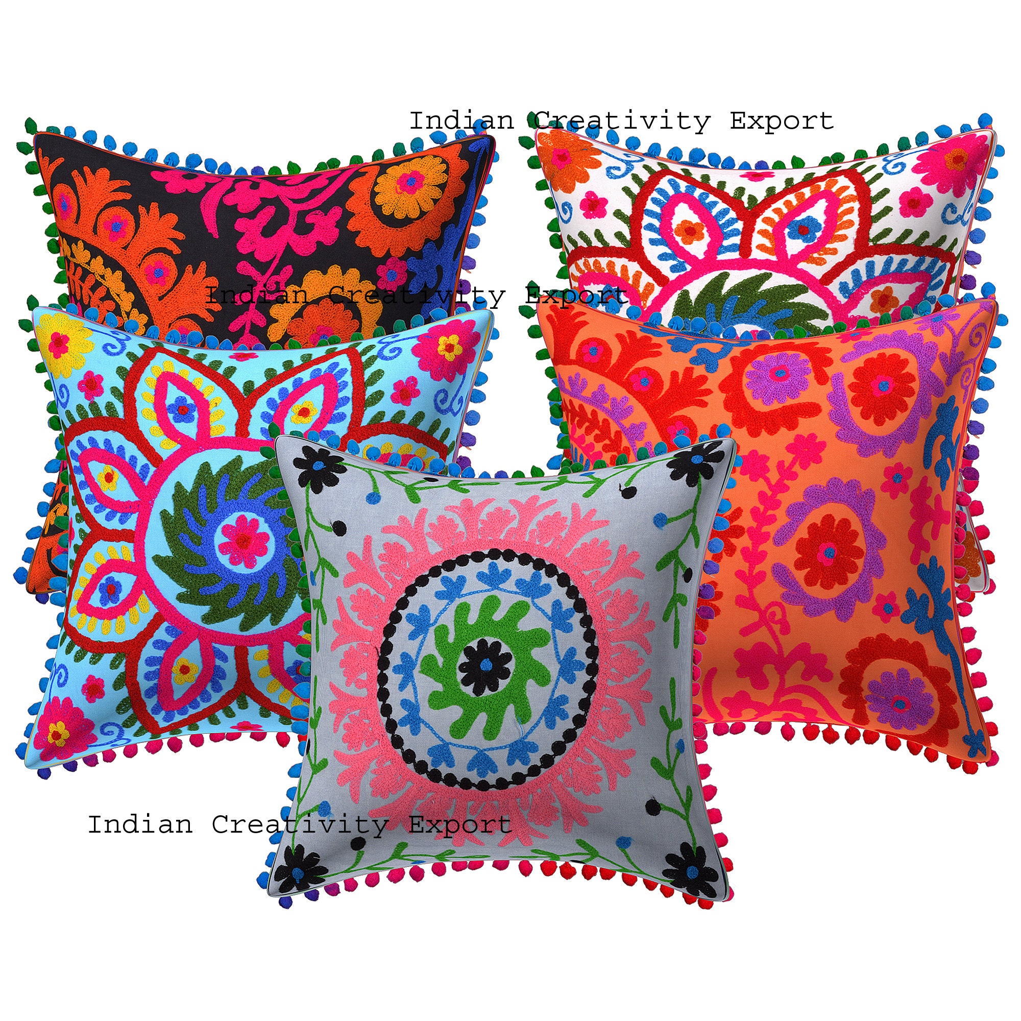 Wholesale Lot Suzani Cushion Cover Pillow Shams Decorative Etsy