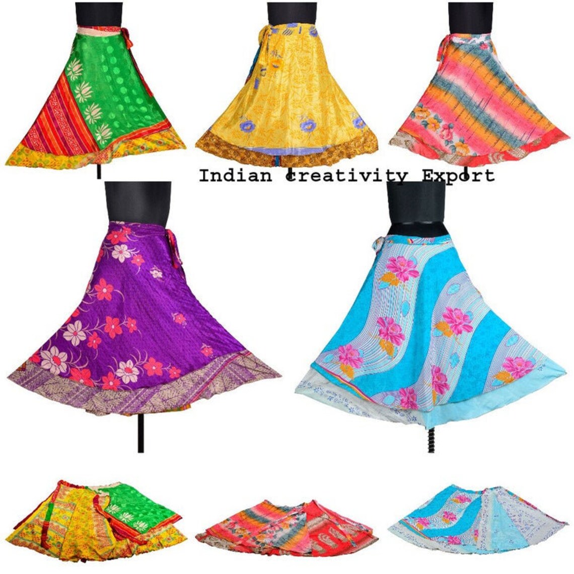 Wholesale Lots Sari Silk Wrap Skirt Reversible and Lightweight Etsy