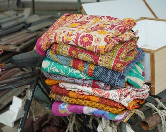 Wholesale Lot of Indian Vintage Hand Stitched Kantha Quilts