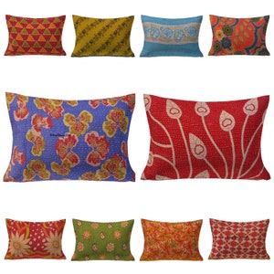 20 PC Pillow cover decorative cushion vintage handmade kantha pillows, bedroom and living room decor pillowcase , Indian boho cushion cover