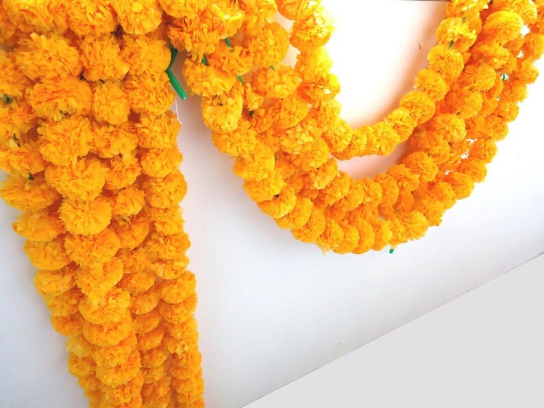 Free Express Shipping 30 String Indian Marigold Garland Etsy