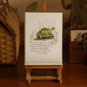 De schildpad met het impostorsyndroom | Giclée print | Schildpad aquarel schilderij | Speels kunstwerk
