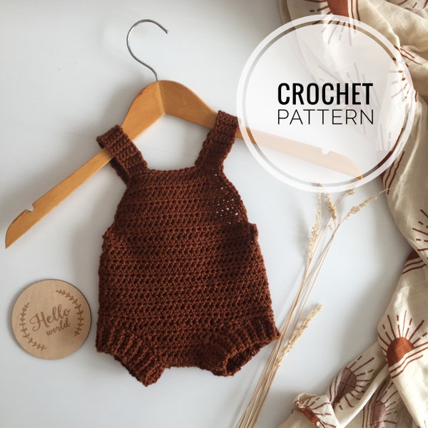 Patrón solamente: mameluco de crochet para recién nacido Marlo