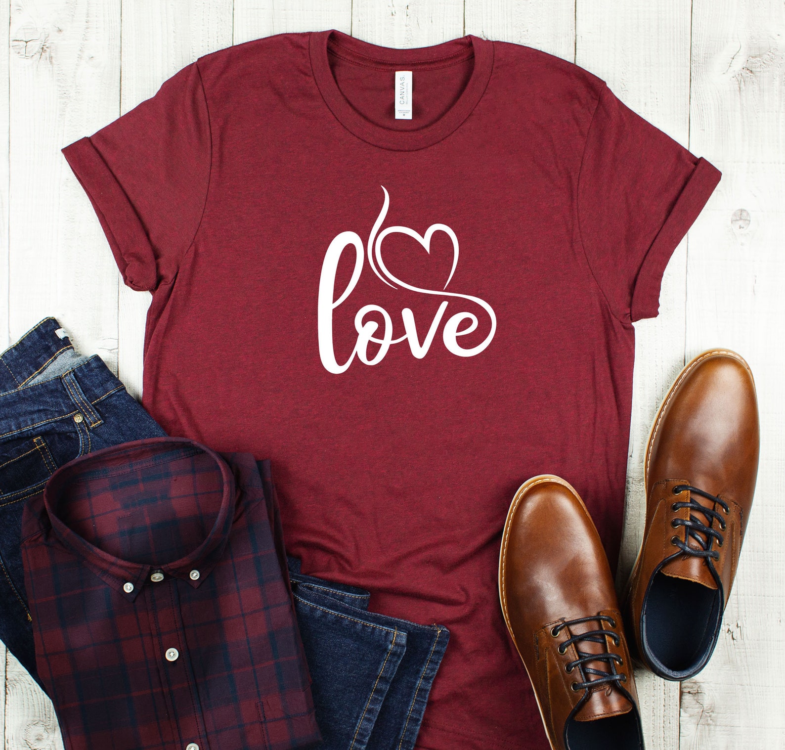 Love Shirt Cute Valentines Day Tee Valentines Gift For | Etsy