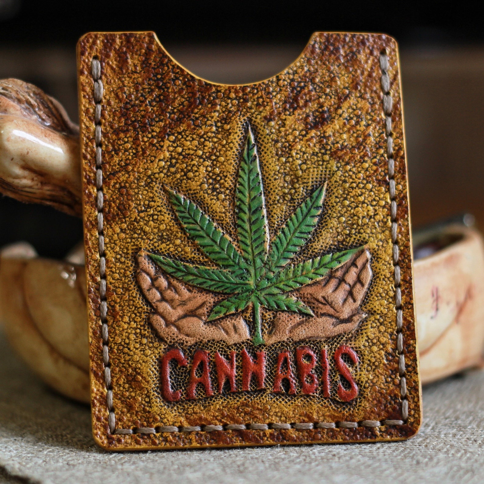 Cardholder cannabis leaf marijuana Leaf wallet hippy wallet Etsy