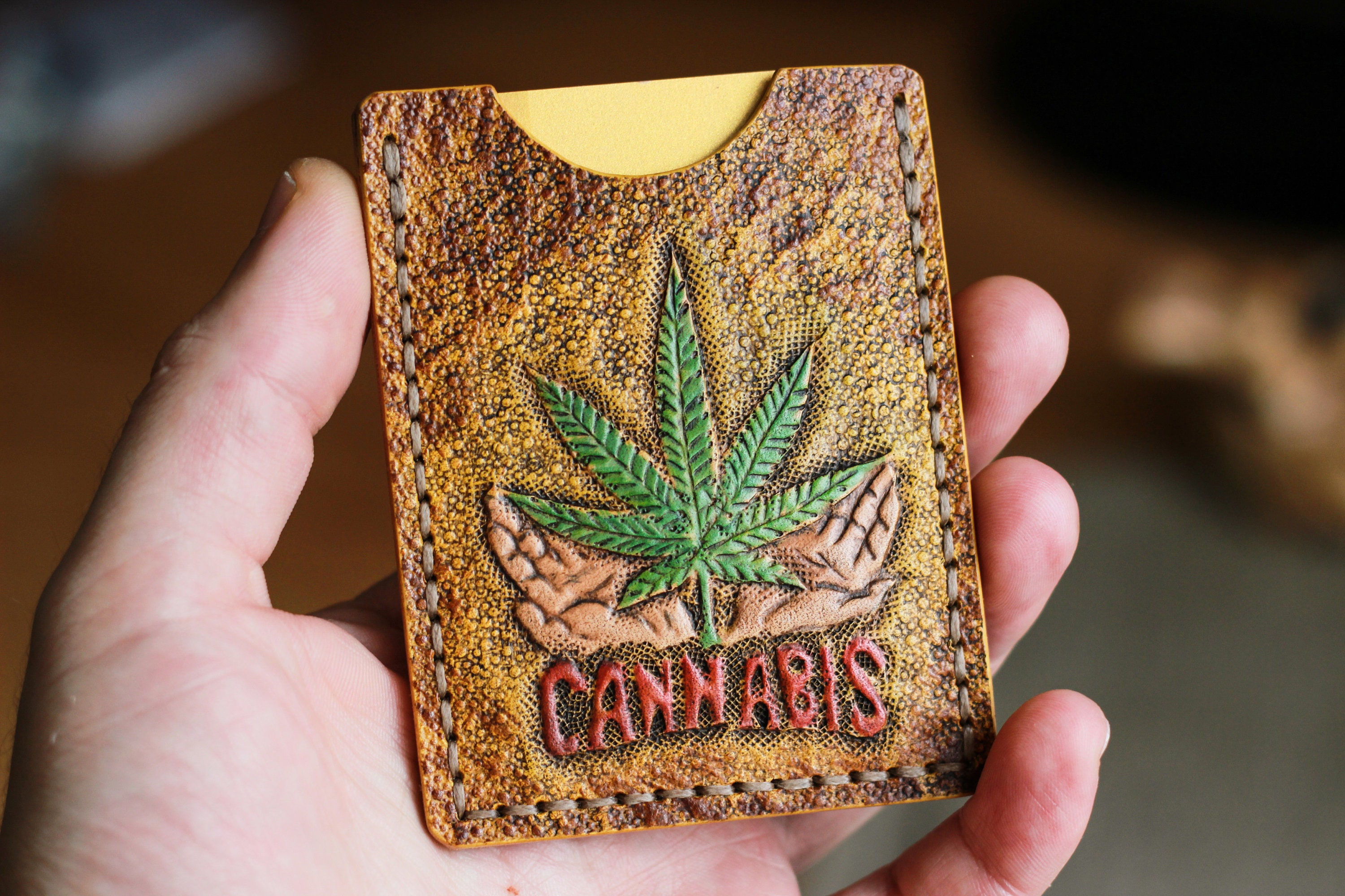Cardholder cannabis leaf marijuana Leaf wallet hippy wallet Etsy