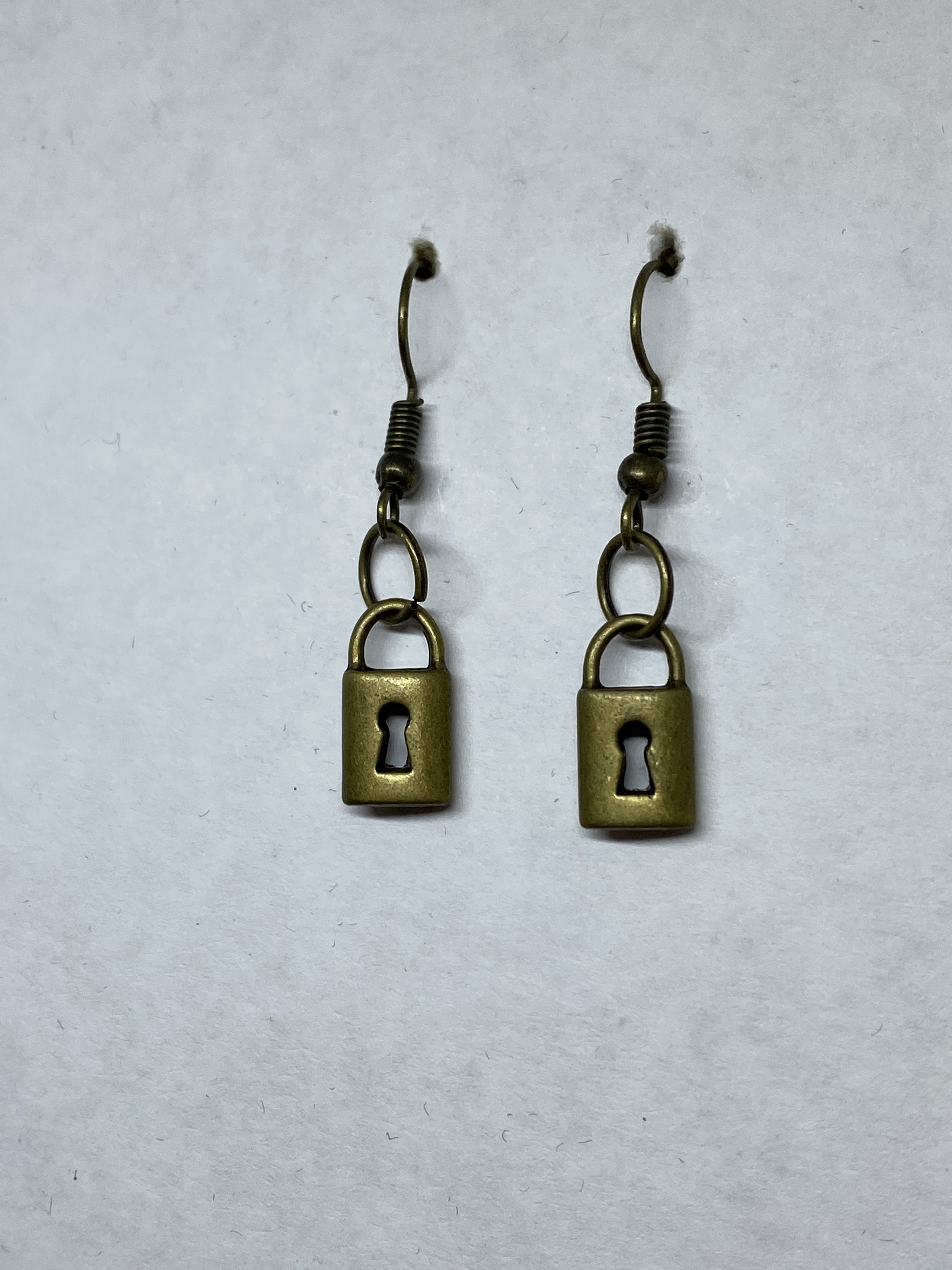 Bronze Lock Earrings Etsy