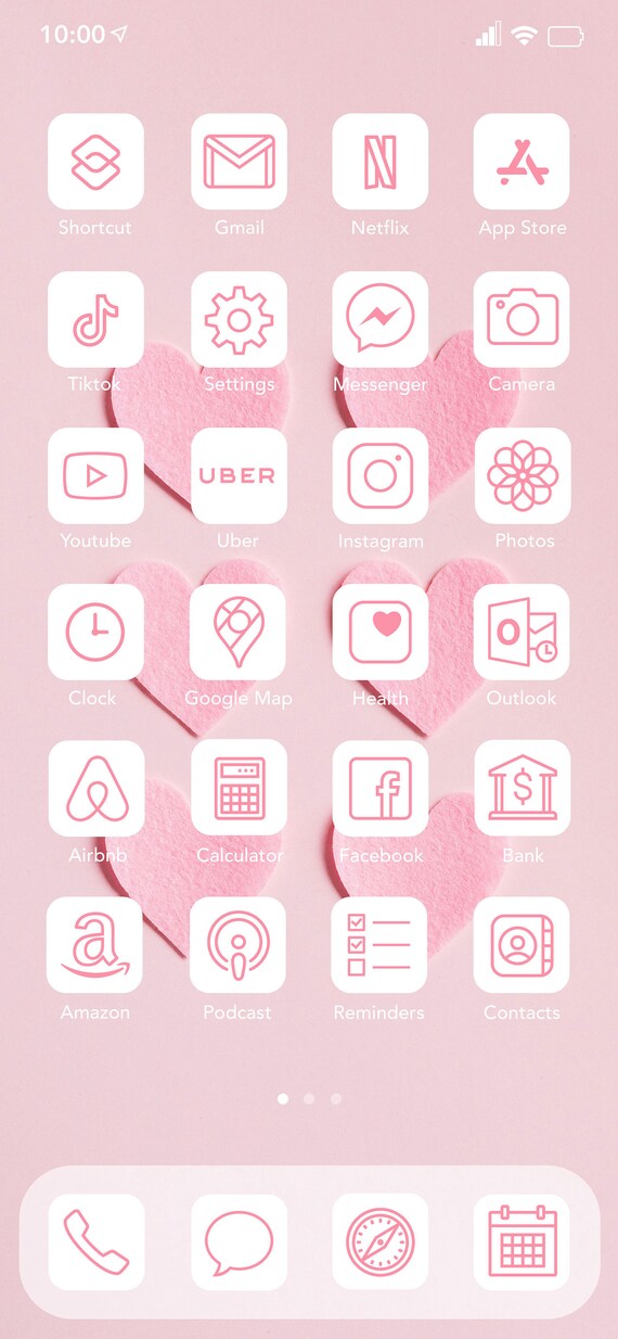 51 Rosa App Icons Fur Ios 14 Iphone Ios 14 App Symbole Etsy