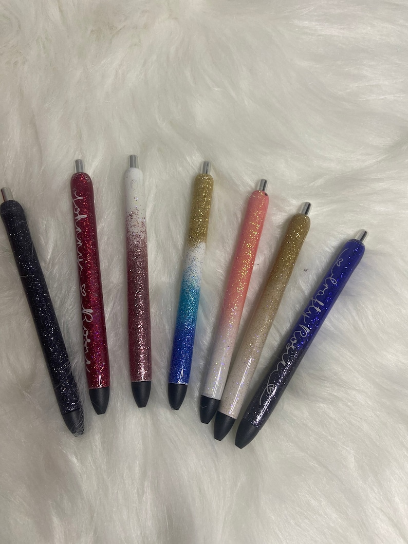 Custom Gel Pens Glitter Gel Pens Refillable Gel Pens Epoxy Etsy