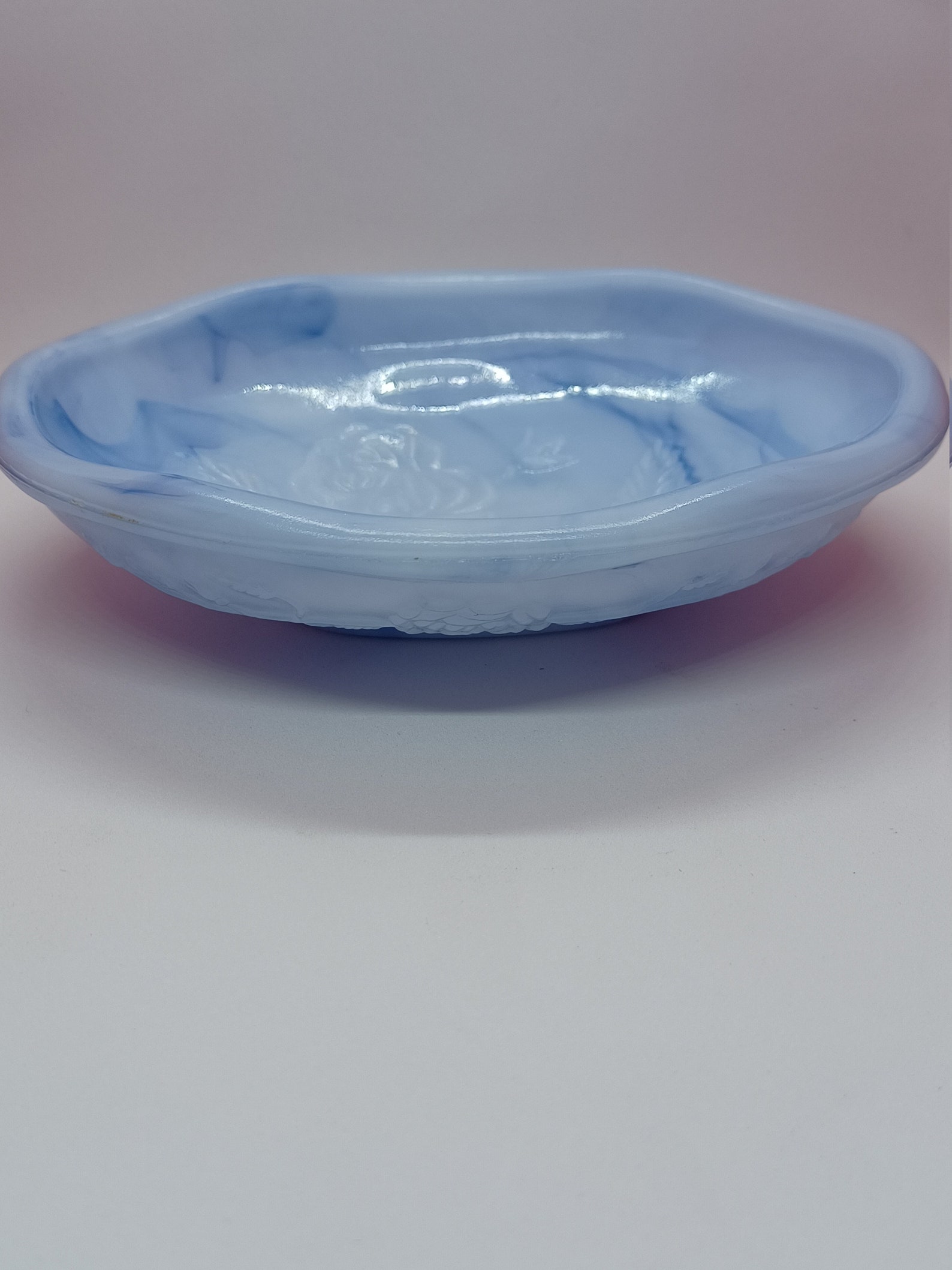 Avon 1978 Blue Slag Soap Dish Etsy