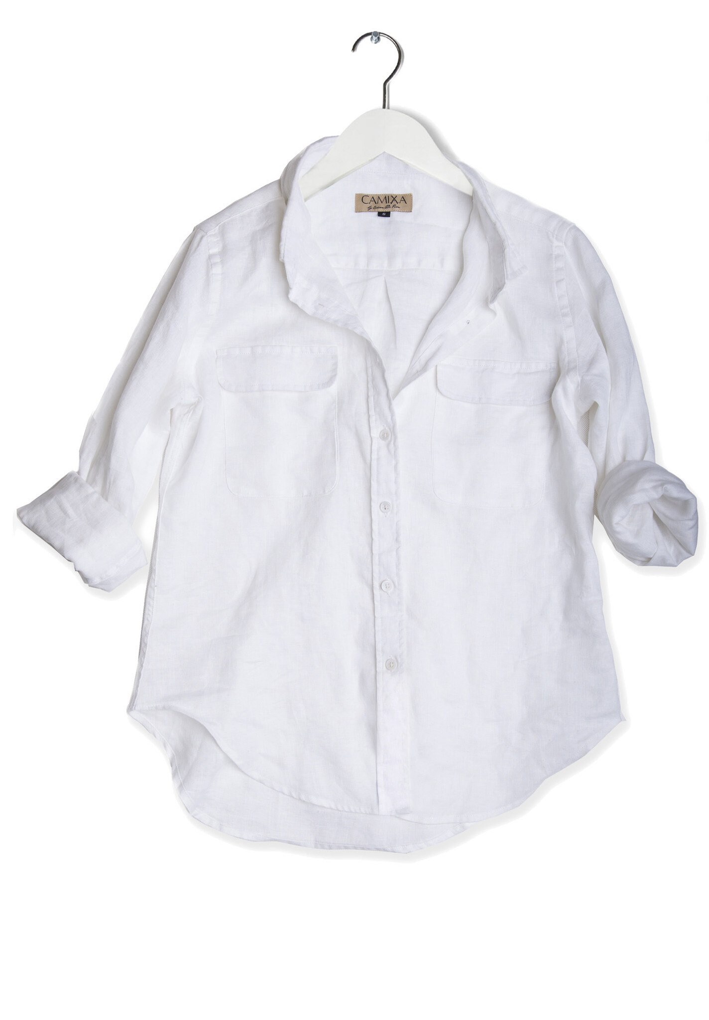 Linen Shirts Women White Linen Shirt Two Pockets Mid-weight | Etsy