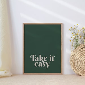 Take It Easy Print - Etsy