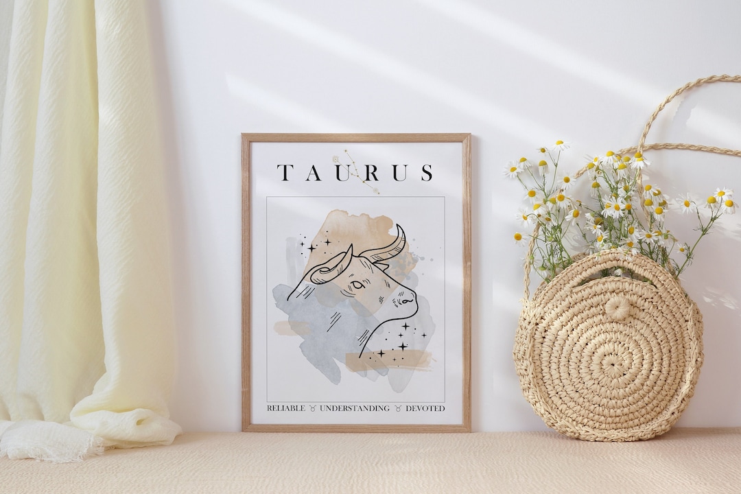 Taurus Modern Abstract Art Taurus Modern Print Zodiac - Etsy