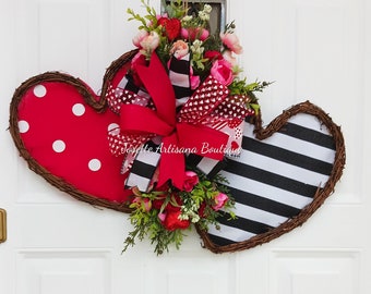 Valentine's day wreath,  Valentine's day gift,  Wreath for Front Door,  heart wreath,  grapevine Valentine's wreath,  wreath for Door