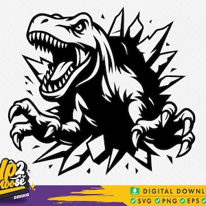 T-Rex svg, T-Rex Scratch svg, Dinosaurier Tyrannosaurus, Silhouette, Geburtstagskind, Dinosaurier Dino, T-Rex Cut Files, SVG, digitale Datei, Clip Art