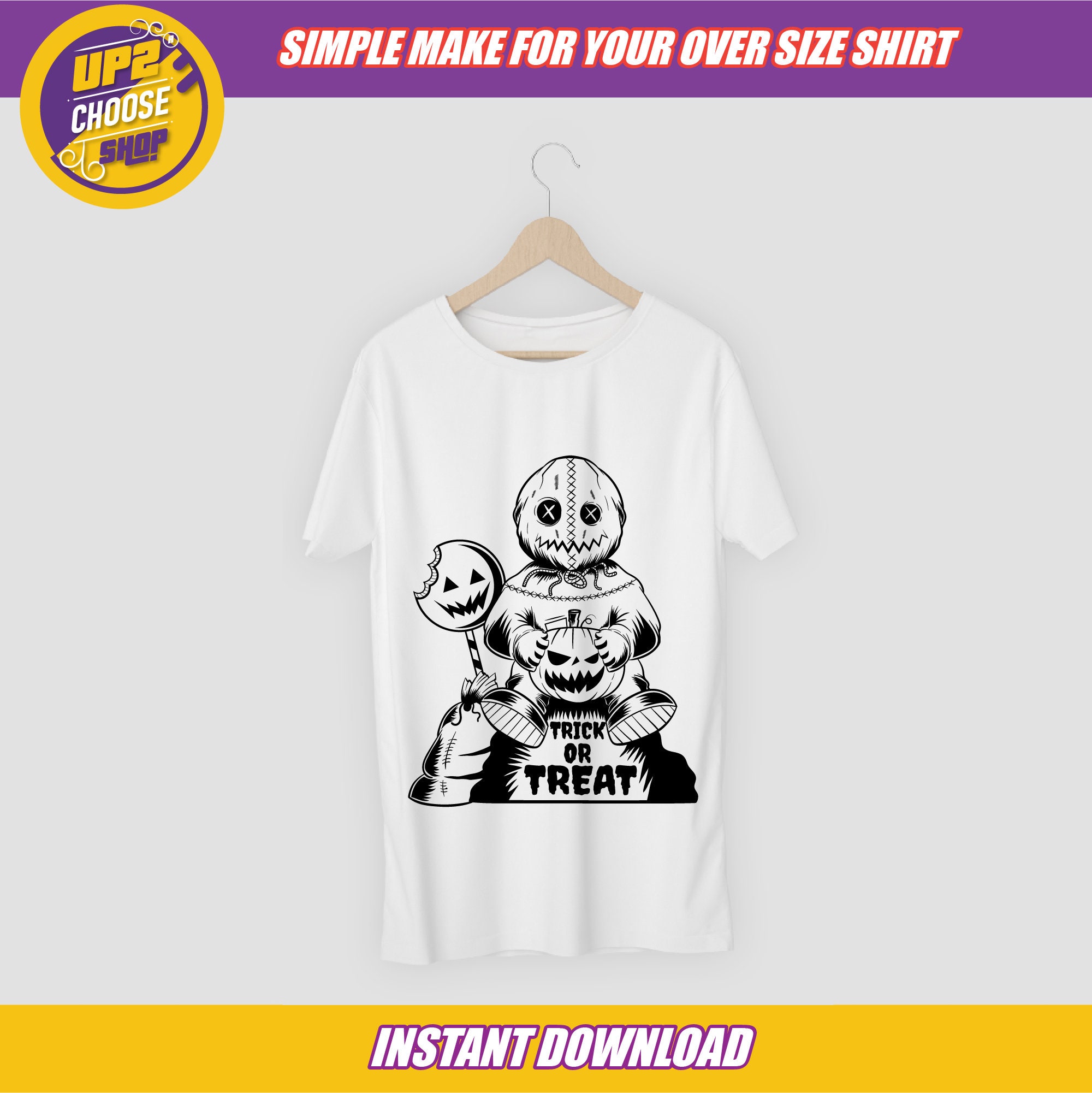 Horror, Trick - Sam, Digital Dxf Etsy R Treat File Png Ghost,horror Jpg Svg Nightmare,funny Shirt, Cricut Movie, Esp Happy Halloween for Halloween