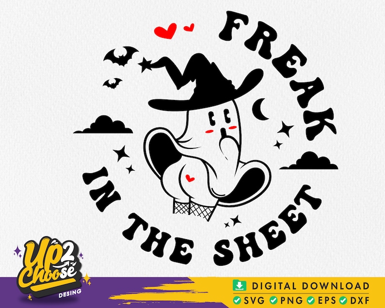 Freak in the Sheets SVG, Halloween SVG, Halloween Vibes Cut File, Spooky Season SVG, Digital