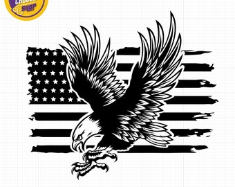 American Bald Eagle SVG ,Eagle With Flag Svg, Eagle USA Svg, Eagle Through Flag SVG ,Digital File l Svg Jpg Eps Png Dxf for Cricut