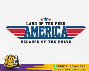 America Land of the Free SVG, Patriotic Design (Digital Download)