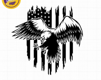 Bald Eagle SVG ,Eagle With Flag Svg, Eagle USA Svg, Eagle Through Flag SVG ,Digital File l Svg Jpg Eps Png Dxf for Cricut