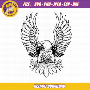 Bald Eagle Svg, American Bald Eagle Svg, American eagle Svg, American symbol Svg,Digital File l Svg Jpg Eps Png Dxf for Cricut