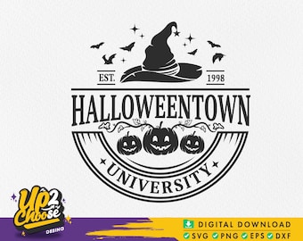 Halloween town University SVG, Halloween town svg, Halloween Pumpkin Svg, Halloween witch Svg, Digital File Svg Esp Png Jpg Dxf for Cricut
