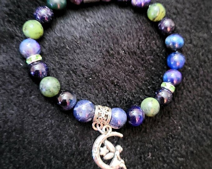 Virgo Zodiac Charm Chakra Beaded Bracelet Gemstone Earth Natural Stetch Crystal Healing