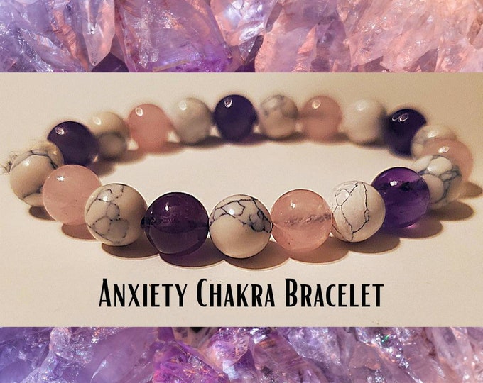 Anxiety Bracelet - Rose Quartz Amethyst Gemstone Beaded 8mm Chakra Bracelet - Jewelry for Gifts Meditation Men Women
