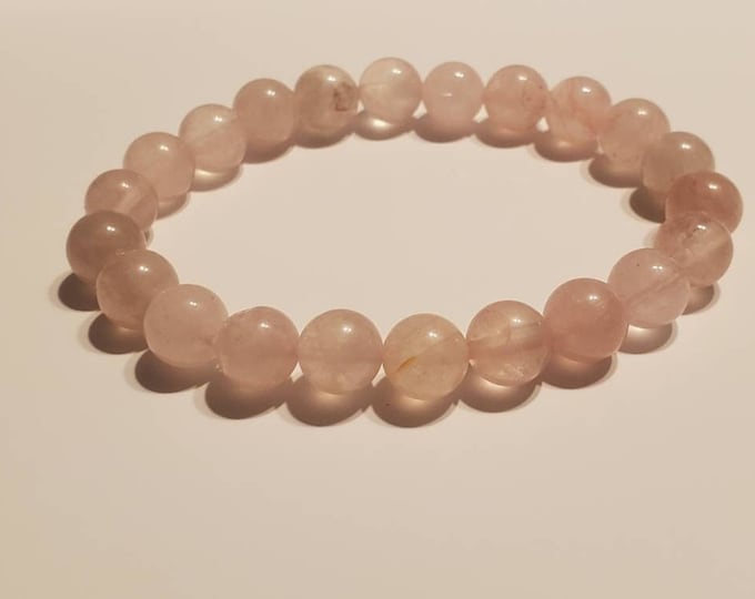 Rose Quartz Gemstone Beaded Bracelet | Natural Chakra Balancing and Cleansing Bracelet