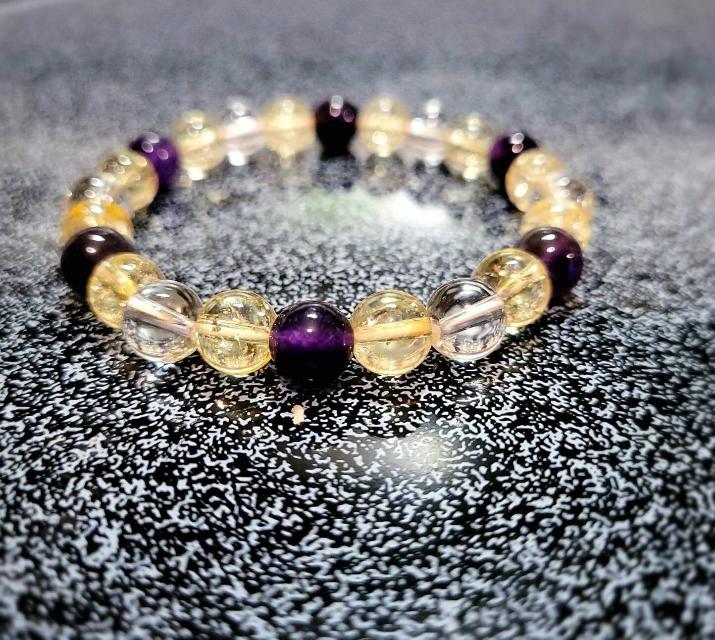 Amethyst Bead Bracelet: 6 Mm or 8 Mm Round Crystals premium Grade