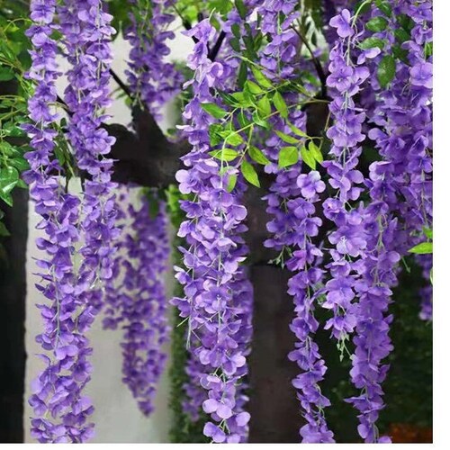 12 Pack Fake Wisteria Garland Artificial Wisteria Vines Purple Etsy