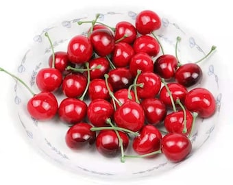 Red NUOBESTY 50PCS Realistic Fruit Cherry Model Artificial Cherries Photography Props for Studio Home Red NUOBESTY 50PCS Realistic Fruit Cherry Model Artificial Cherries Photography Props for Studio Home