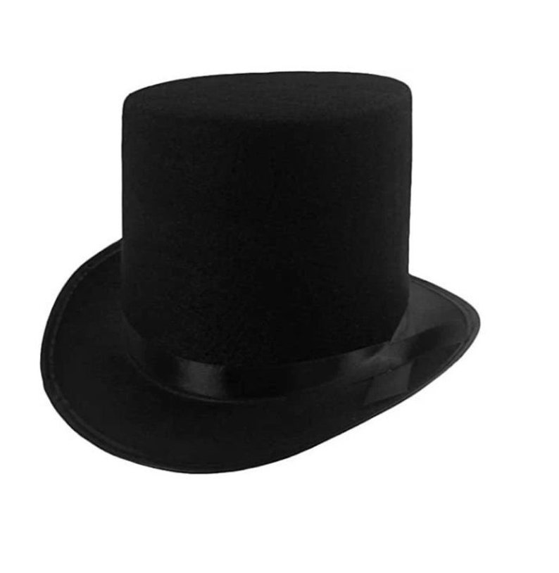 Black Top Hat Felt Costume Hat Funny Party Hats Coachman Hat - Etsy