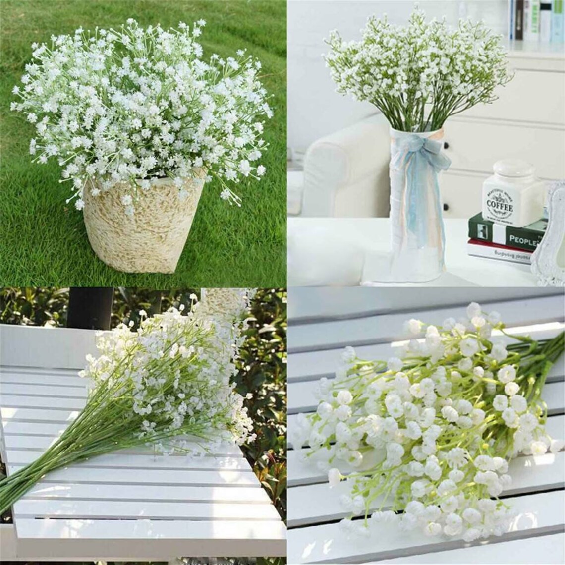 12pcs Faux Baby's Breath White Artificial Gypsophila Stem Etsy