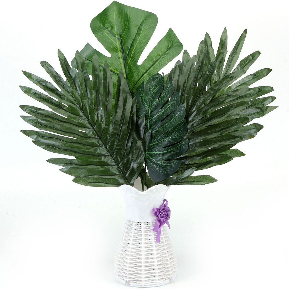 24pcs 4 Kinds Artificial Jungle Leaf Stems Tropical Leaf Etsy