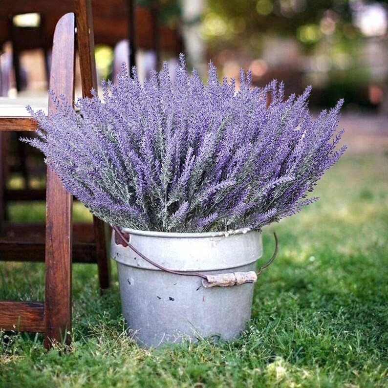 12 Bundles Artificial Lavender Flowers Silk Lavender Lavender Etsy
