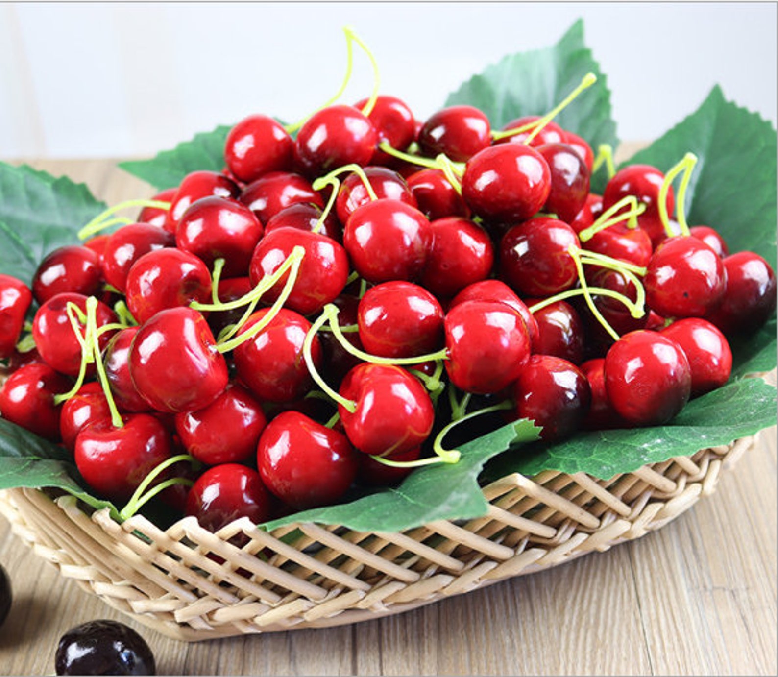 Generic Artificial Red Cherries, Lifelike Cherry Ornament