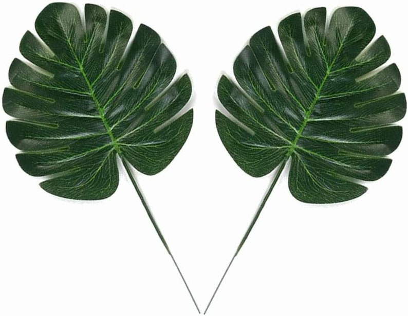 24pcs 4 Kinds Artificial Jungle Leaf Stems Tropical Leaf Etsy
