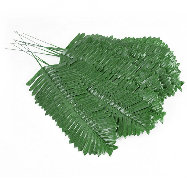 24pcs 4 Kinds Artificial Jungle Leaf Stems Tropical Leaf Etsy