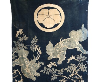 Japanese Tsutsugaki Wedding Futon Cover - Baku motif