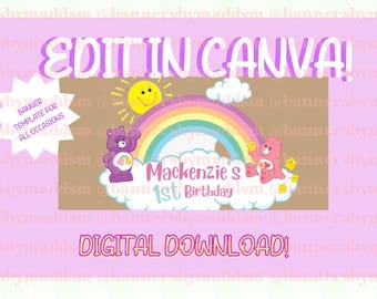 Plantilla de banner digital de cumpleaños de los Ositos Cariñositos