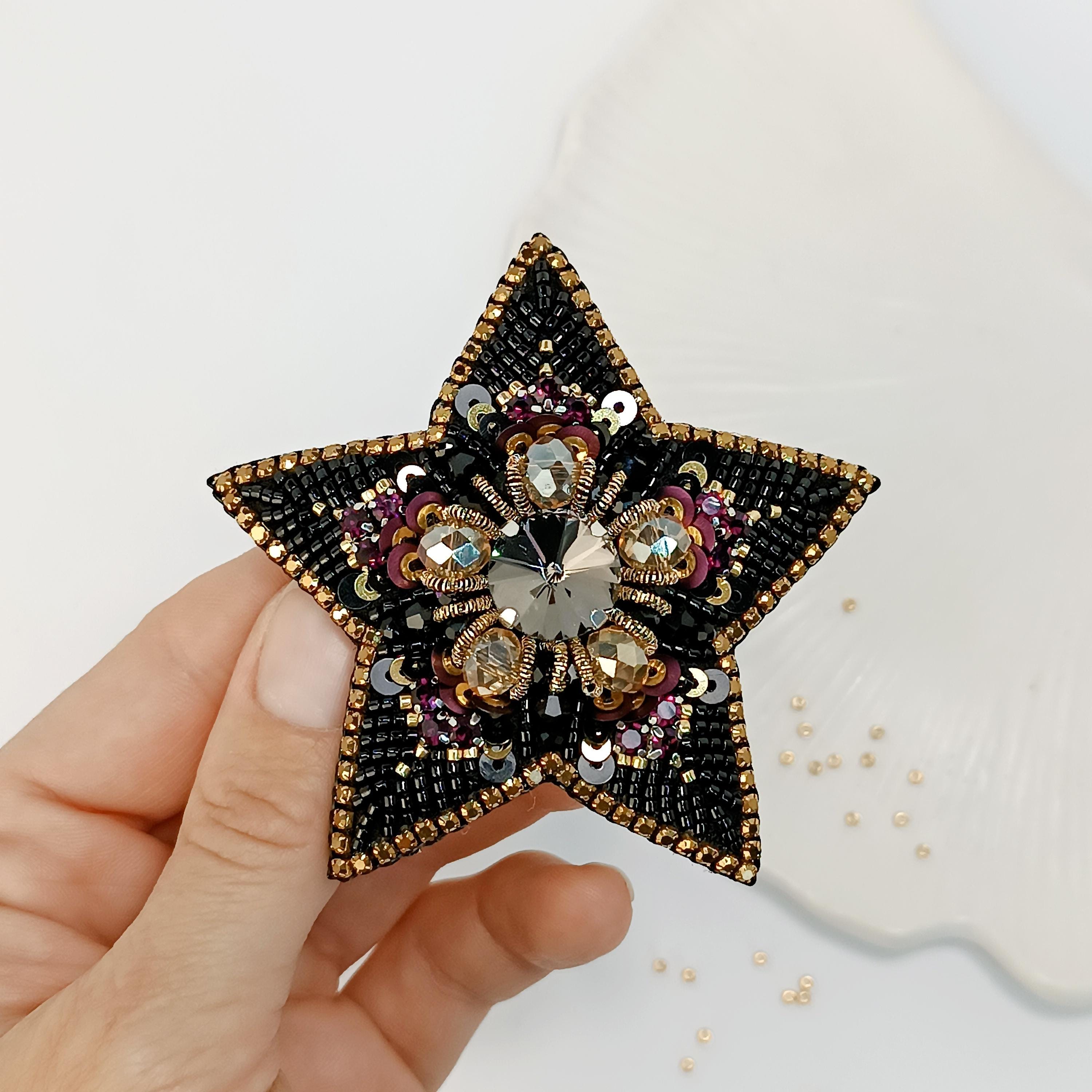 Handmade Embroidered Star Hair Clip: Celestial Jewelry - Etsy